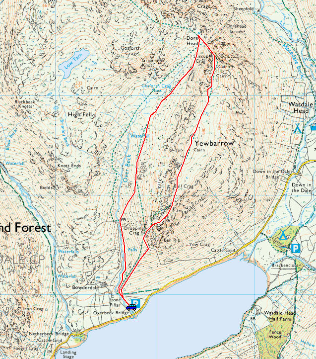 Yewbarrow Map