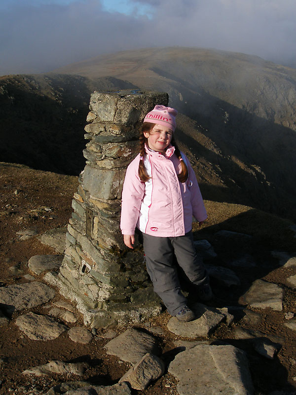 Made it! Connie, aged 5, at the summit of The Old Man of Coniston.