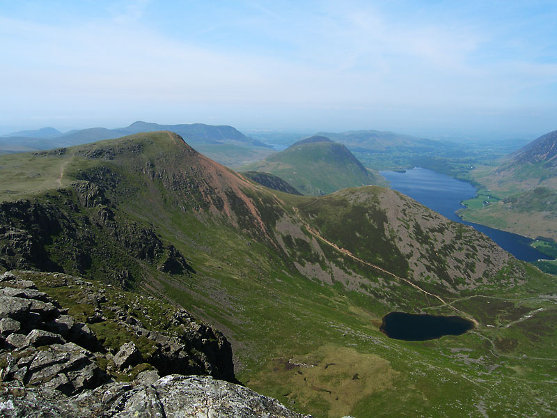The aptly named Red Pike and Dodd above Bleaberry Tarn - taken from Grey Crag.