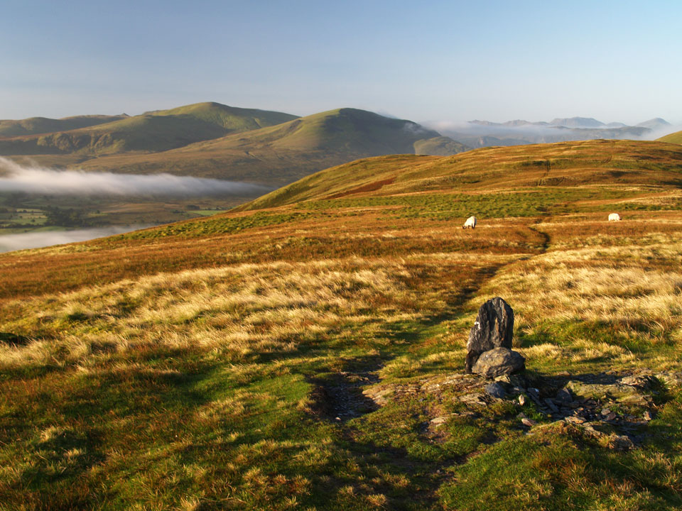 The summit of Souther Fell looking to Clough Head and the Dodds