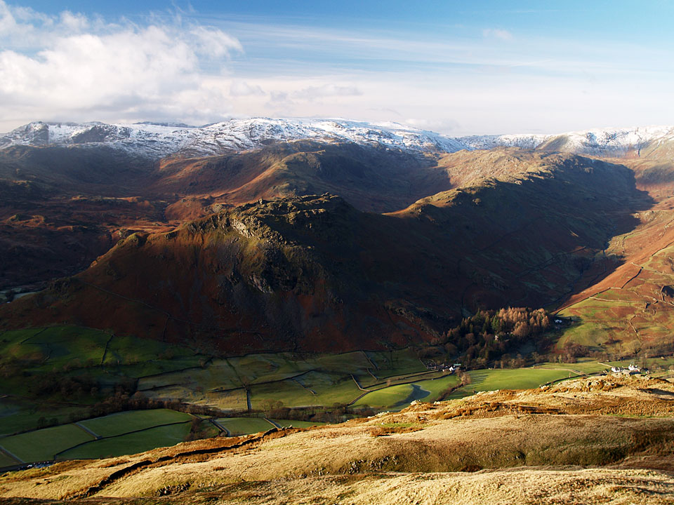 High Raise and Helm Crag across the Vale of Grasmere, from Stone Arthur