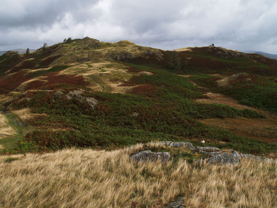 Black Crag, the summit of Black Fell is to the left with the trig column visible