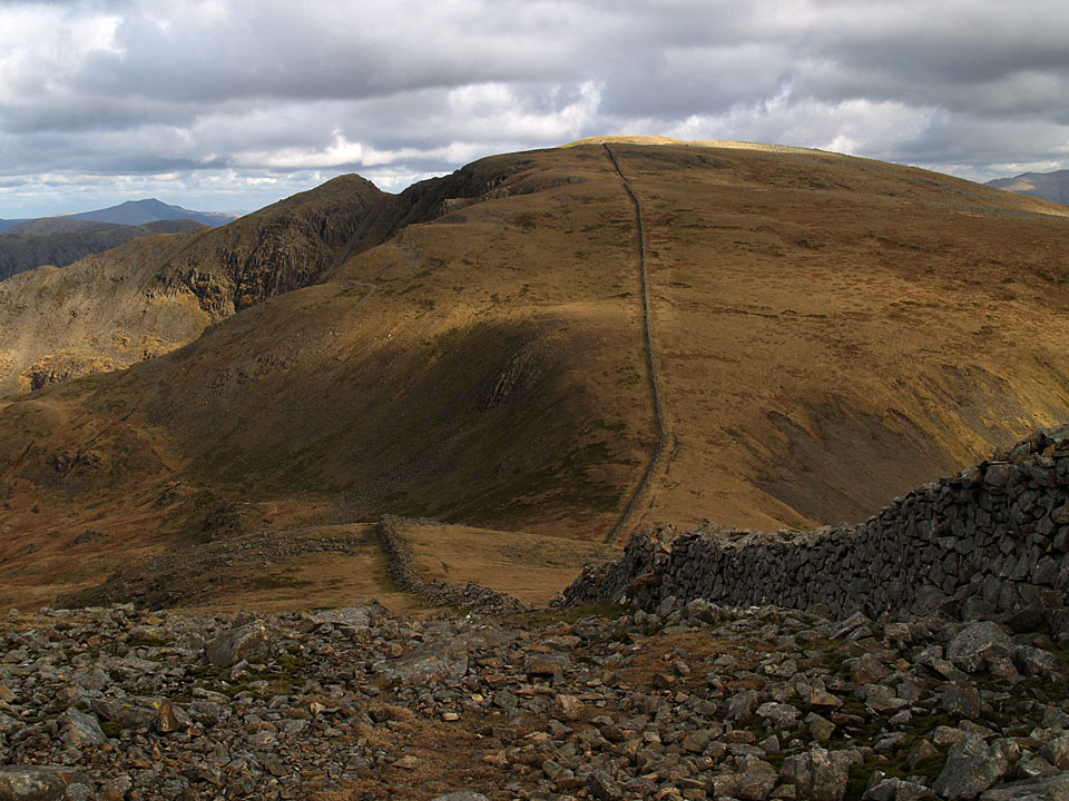 Steeple and Scoat Fell from Haycock, Pillar just visible above the wall at the top of Scoat Fell.