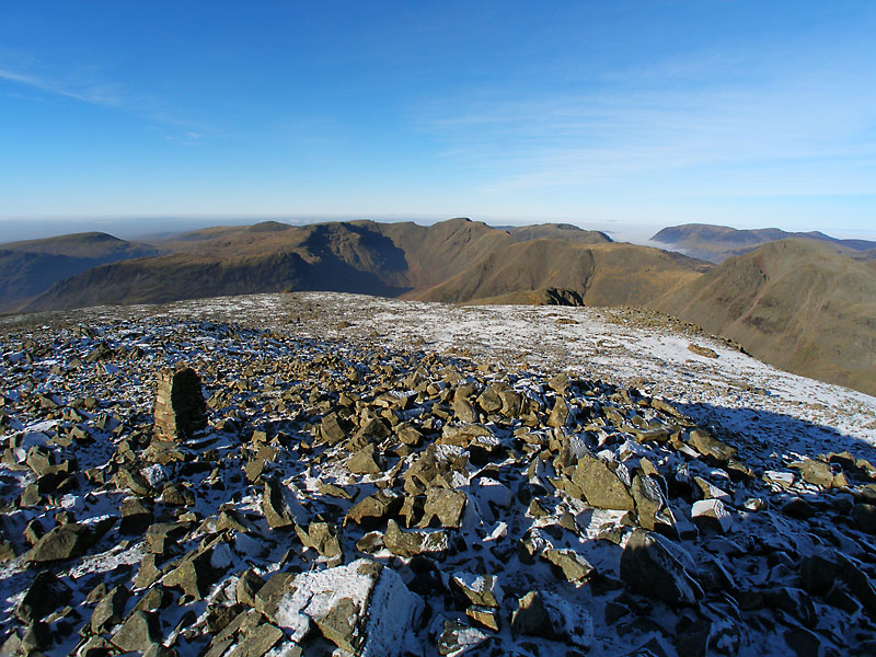 A panoramic view to the north-west from Scafell Pike
