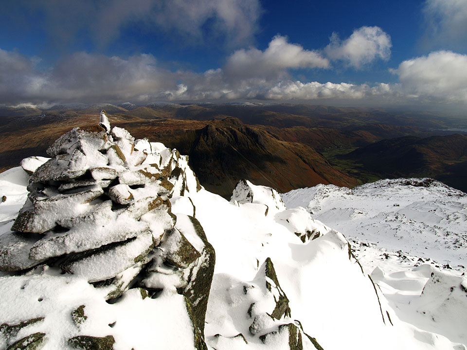 The Langdale Pikes from the summit