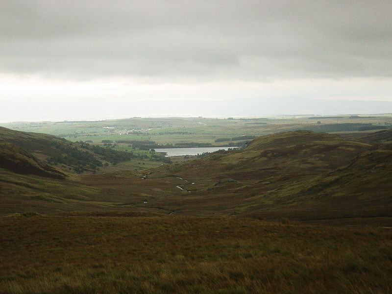 Looking along Sleddale Beck to the reservoir from Ulthwaite Rigg