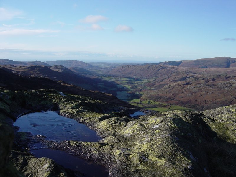 Looking along Eskdale from Horsehow Crags