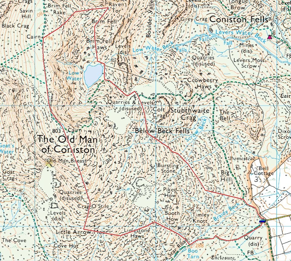 Coniston-Old-Man-Route-Map